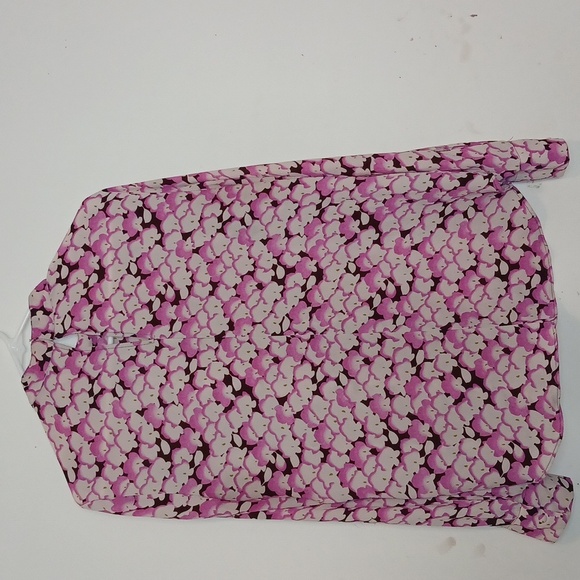 Ann Taylor Womens Printed Bow Long Sleeve & back slit/ button Blouse | Size: M - Picture 2 of 6